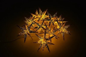 Svetelná LED reťaz, 10 LED, hviezdy, 12 cm, teplá biela