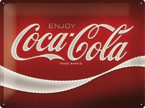 Plechová ceduľa Coca-Cola - Logo - Red Lights