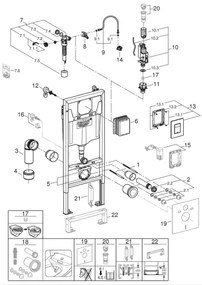 GROHE 39186000 - Sada predstennej inštalácie SOLIDO 1,13 m, biela