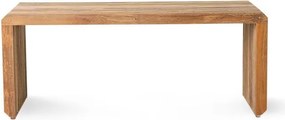 Prírodná drevená teaková lamelová lavica Slatted - 96*43*38 cm