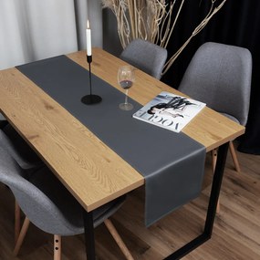 Biante Saténový behúň na stôl polyesterový Satén LUX-049 Antracitovo sivý 35x160 cm