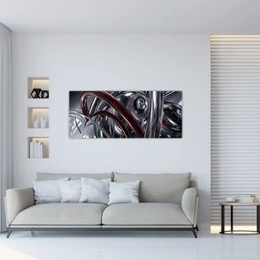 Obraz sivej abstrakcie (120x50 cm)