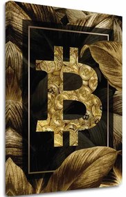 Obraz na plátne Zlatý Bitcoin - Moderný Kryptomotív
