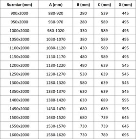 Mexen Exo, výklopné sprchové dvere 100 cm, číre sklo, zlatá, 819-100-000-50-00