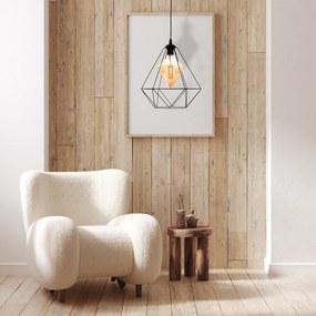 Závesné svietidlo Alambre, 1x čierne drôtené tienidlo, b