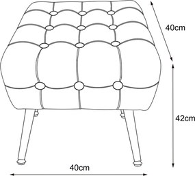 Taburet Quadra pudrově růžový