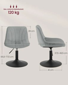 Otočná stolička LJB160GD01 sivá