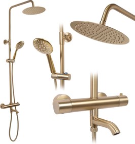 Rea Lungo, sprchová súprava s termostatickou batériou, zlatá matná, REA-P6604
