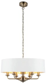 Endon 98933 - Luster na reťazi HIGHCLERE 6xE14/40W/230V biela/mosadz