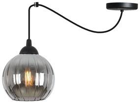 Závesné svietidlo Costa Spider, 1x grafitové sklenené tienidlo, b