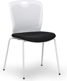 Plastová konferenčná stolička OPEN, biela/čierna