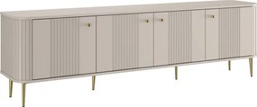 TV stolík Vespera 4D 187 cm - kašmírová / zlaté nožičky