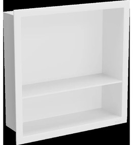 Mexen X-Wall-R zapustená polička s okrajom a poličkou 30 x 30 cm, biela - 1920303010S