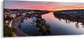 Obraz nočnej Prahy (120x50 cm)
