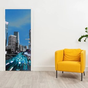 Fototapeta na dvere - Nočné mesto (95x205cm)