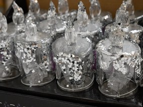 LED stĺpová sviečka SANTA 16 cm transparentná - viac variantov