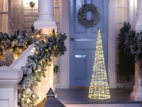 Vonkajšia LED dekorácia vianočný stromček 57 cm strieborná KOTALA Beliani