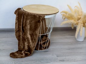 Tmavohnedá mikroplyšová deka VIOLET, 150x200 cm