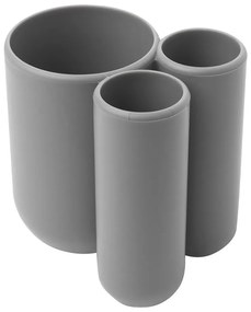 Sivý plastový téglik na zubné kefky Touch – Umbra