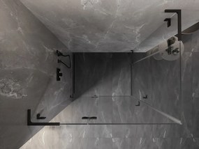 Mexen Lunar L Duo výklopný sprchový kút 100 x 75 cm, 8mm číre sklo, čierny profil, 834L-100L-075P-70-00