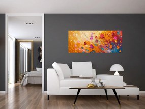 Obraz - Maľba farebných kvetov (120x50 cm)