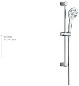 Sprchová súprava z nehrdzavejúcej ocele v striebornej farbe s ručnou sprchou/posuvný držiak 60 cm No. 2 – Allstar
