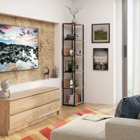 Policový regál 500 čierny / dub sonoma