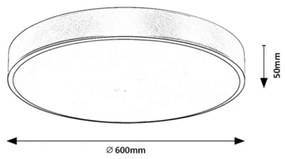 Rabalux 71038 - Stmievateľné LED stropné svietidlo TESIA LED/60W/230V 3000-6000K + diaľkový ovládač
