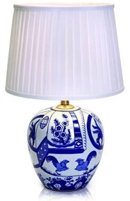Modro-biela stolová lampa Markslöjd Goteborg, výška 48 cm
