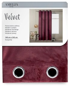 Záves AmeliaHome Velvet 140x245 cm vínový