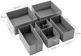 Sada šiestich organizérov BRUCE sivá (6 ks)