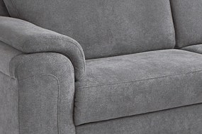 Rohová sedacia súprava s kreslom Omaha, šedá látka, s funkciami