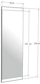 Chlapčenské základné zrkadlo 40 x 120 cm
