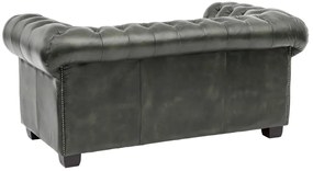 furniture-nabytek.cz - Dvojmiestna pohovka Chesterfield z pravej kože, zelená – 155×90×72 cm