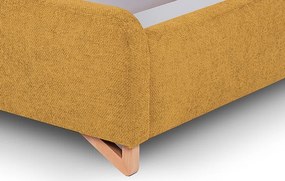 Posteľ Flamingo 180x200 cm, žltá štruktúrovaná tkanina