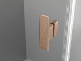 Mexen Mist-H Duo, 2-krídlový výklopný sprchový kút 120 x 120 cm, číre sklo, medený matný profil, 8A5-120L-120P-65-00