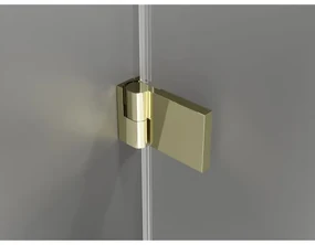 Mexen Lunar-B Duo, výklopný sprchový kút 100 x 100 cm, 8mm číre sklo, zlatý profil, 832-100L-100P-50-00