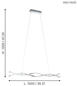 Eglo 96102 - LED luster LASANA 2 3xLED/13W/230V