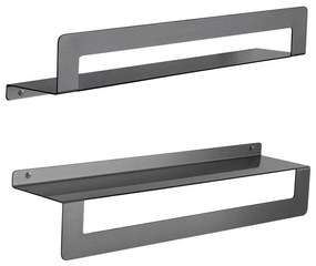 Gedy - Polička s vešiakom na uteráky CLEO 50 cm metalická sivá