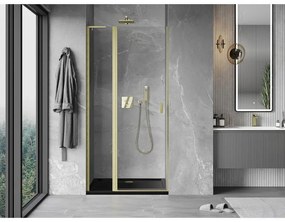 Mexen Mist L, výklopné sprchové dvere 105 cm, číre sklo, zlatá matná, 8A4L-105-000-55-00