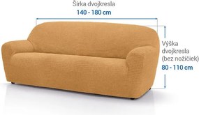 Super strečové poťahy RUBINIA zlatá dvojkreslo (š. 140 - 180 cm)