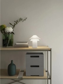 Biela LED stolová lampa so stmievačom s kovovým tienidlom (výška 33,5 cm) Sanaka – Blomus
