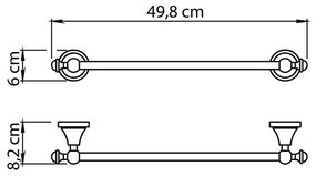 GEDY NV214513 Nevis držiak uterákov 45 x 8,2 cm, chróm
