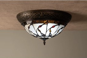 Stropné svetlo Tiffany Nature - Ø 38 * 19 cm 2x E14 / max 40W
