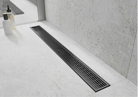 Sprchový žľab MAXMAX GRID BLACK - čierny