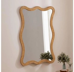 Atmosphera - Nástenné zrkadlo MAGGIE 100x70 cm s ratanovým rámom