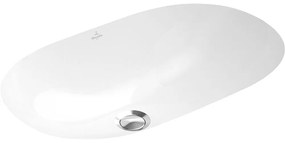 VILLEROY &amp; BOCH O.novo oválne umývadlo k zabudovaniu zospodu, bez otvoru, s prepadom, 600 x 350 mm, biela alpská, 41626001