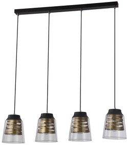 Candellux Čierno-zlatý závesný luster Fresno pre žiarovku 4x E27 34-78124
