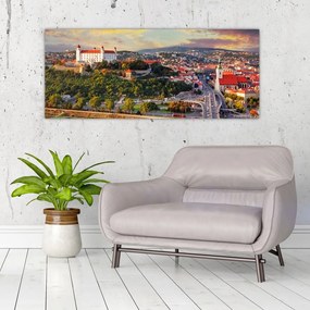 Obraz - Panorama Bratislavy, Slovensko (120x50 cm)