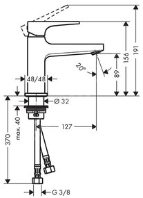 Hansgrohe Metropol, umývadlová batéria 100 s výpustom Push-Open, chrómová, 32500000